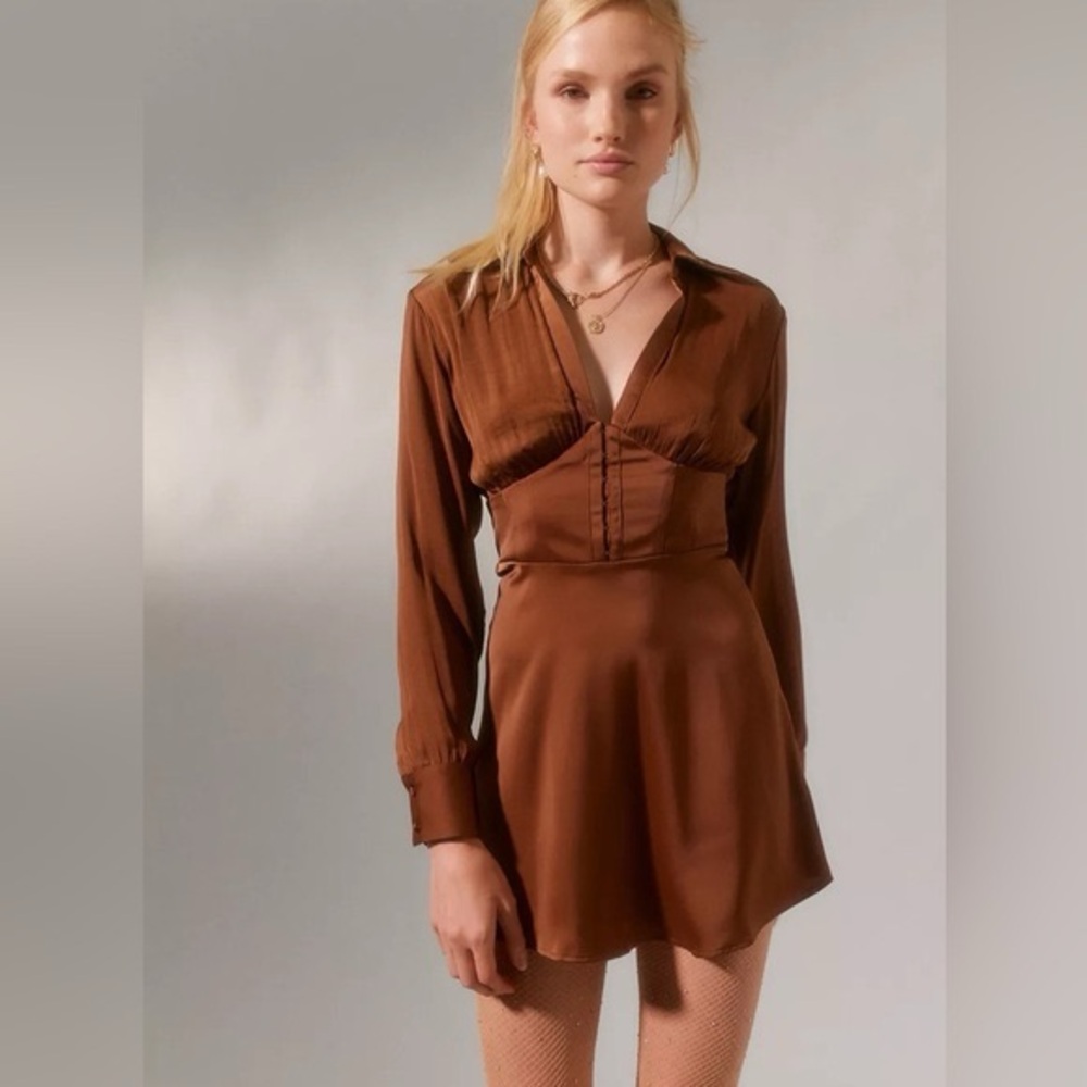 Urban Outfitters Phoebe Long Sleeve Corset Dress